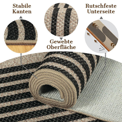 Webteppich Läufer 80x300cm – Rutschfest & Waschbar für Flur/Küche