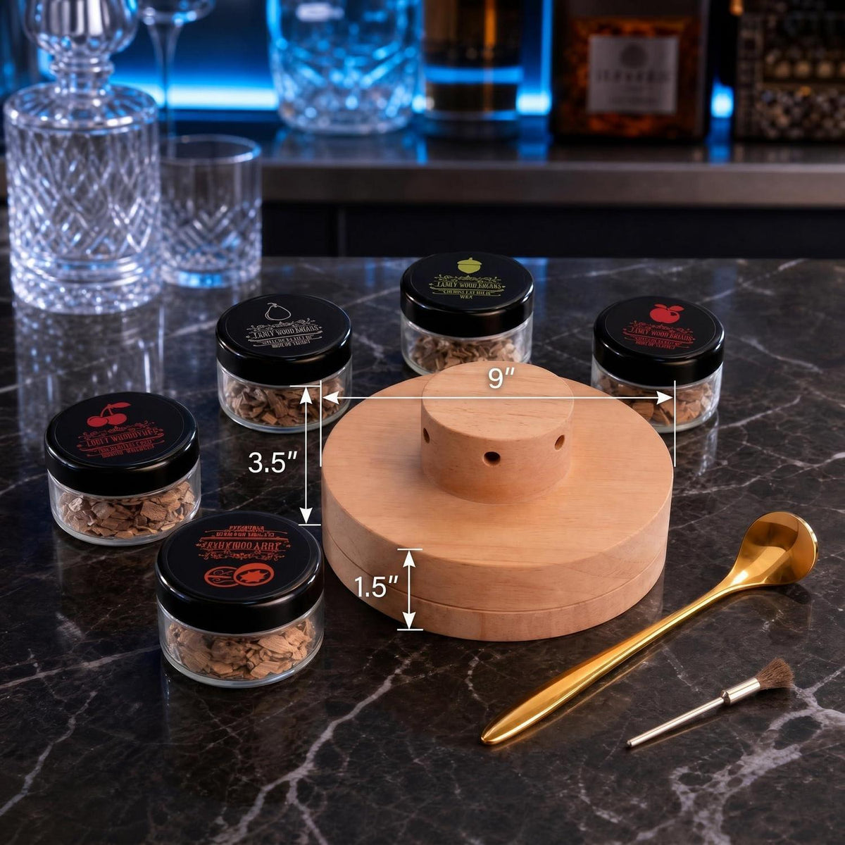 Whiskey Smoker Kit mit 5 Holzchips – Cocktail Räucherset