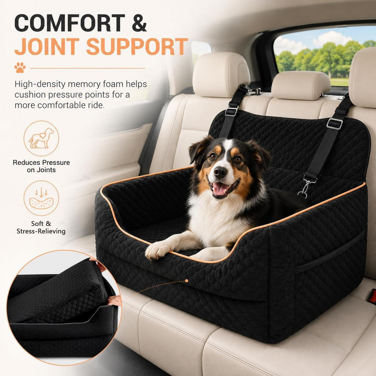 Hunde Autositz – Komfortabel & Vielseitig für Große & Kleine Hunde