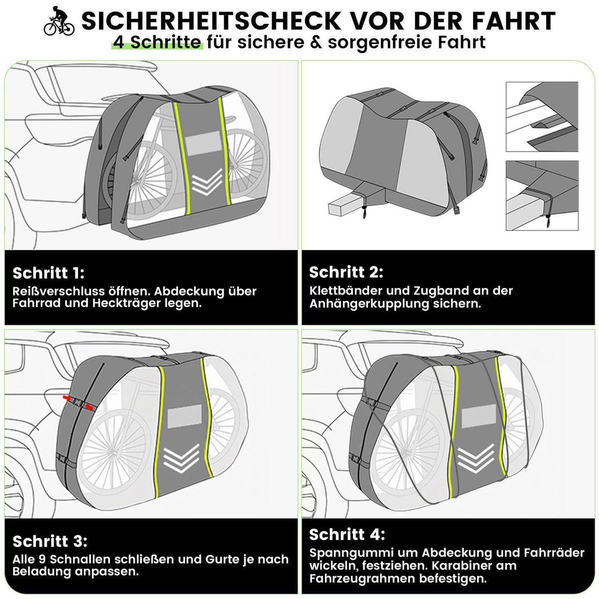 Fahrradabdeckung für 2 Räder – Wasserdicht & Winddicht