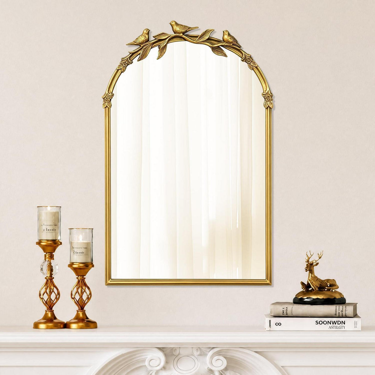 Goldener Vintage Wandspiegel barocker Stil 74x48cm