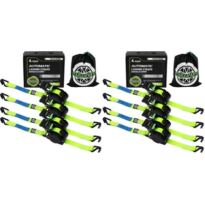 Automatischer Spanngurt 3,6m mit J-Haken (4er-Pack)