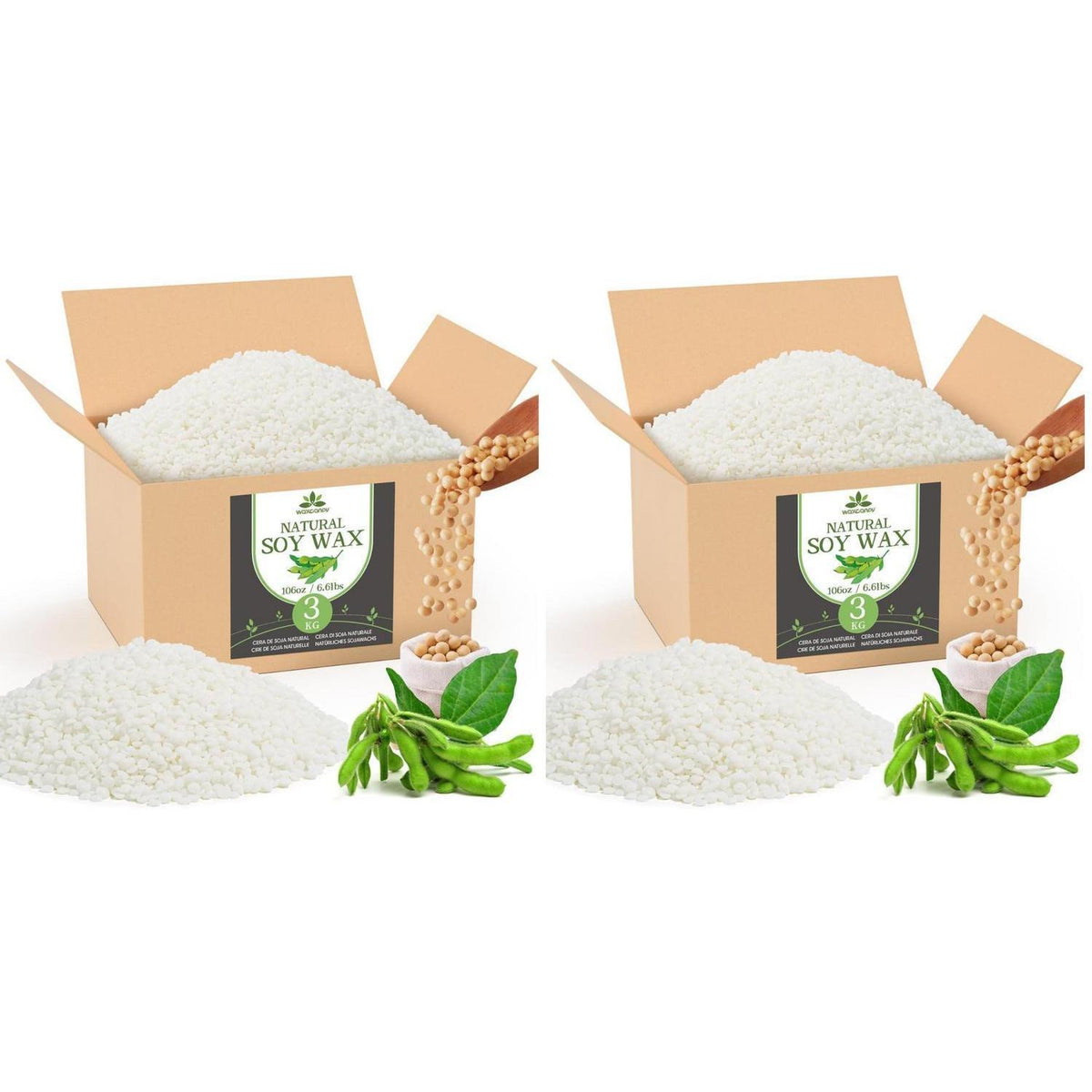 Sojawachs für Kerzen (2x3KG) - Premium, Nachhaltig & Rein
