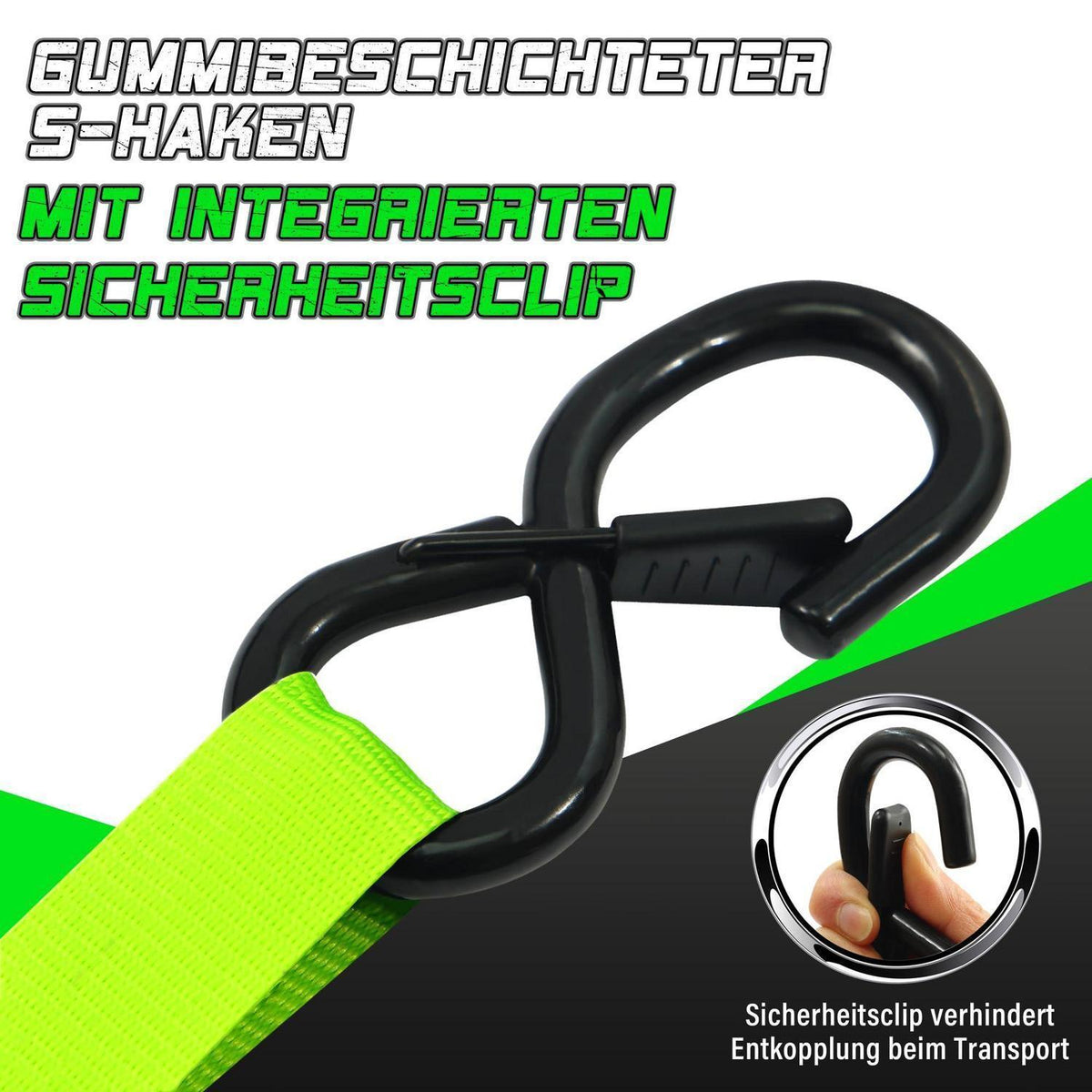 Automatischer Spanngurt 3,6m – Set 4er-Pack mit S-Haken