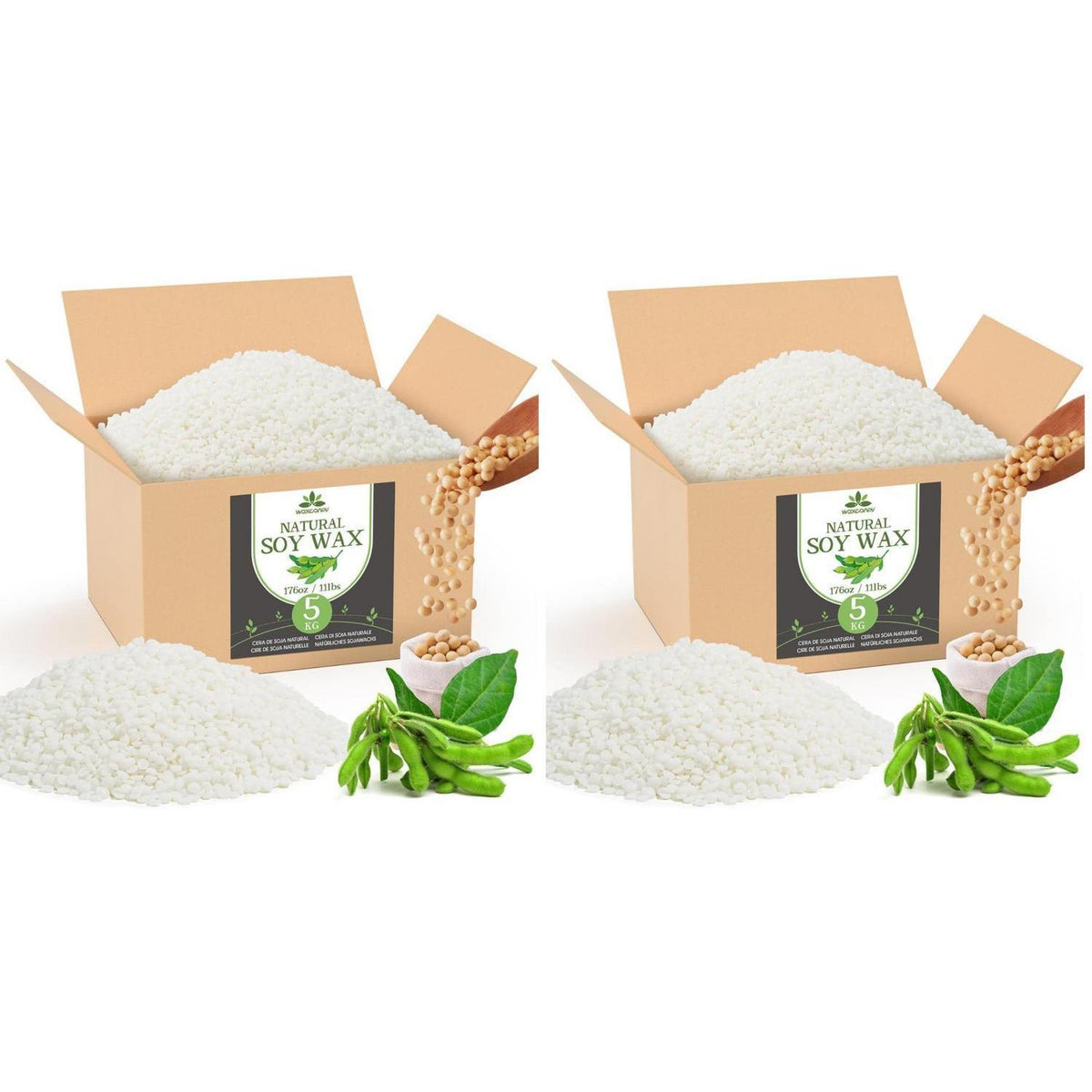 Sojawachs für Kerzen (2x5kg) - Premium, Natürliches Wachs