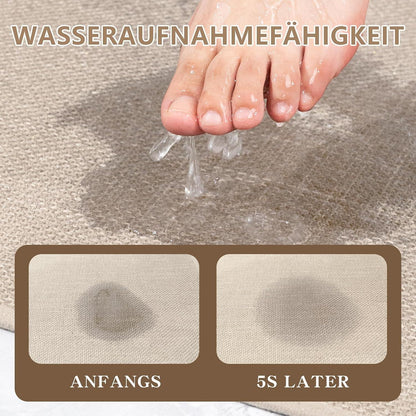 Rutschfester Badezimmerteppich 43x61 cm – Beige (2er-Pack)