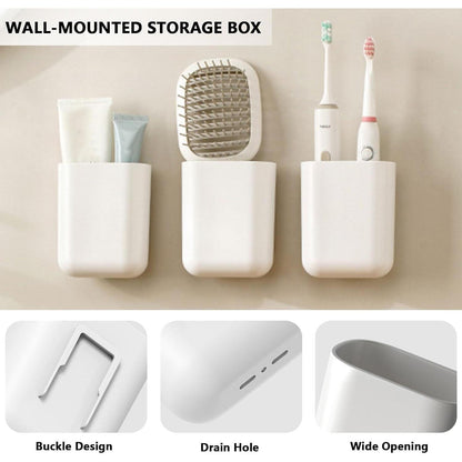 2x Zahnbürstenhalter Wand ohne Bohren | Bad Organizer Weiß