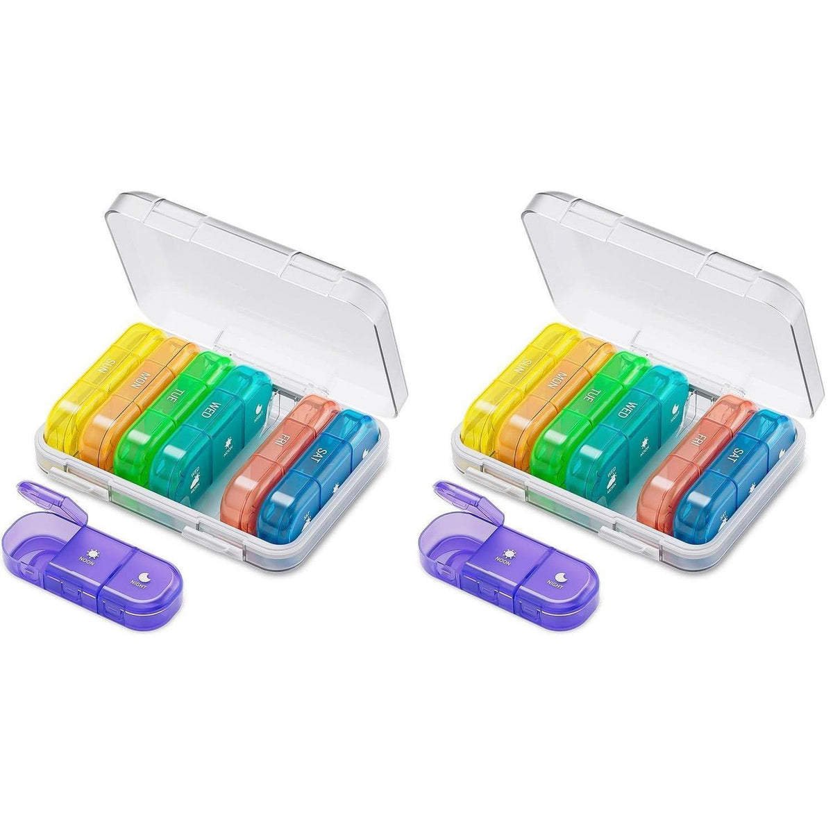 Tablettenbox 21 Fächer – 7 Tage Reise Pillendose (2er Pack)