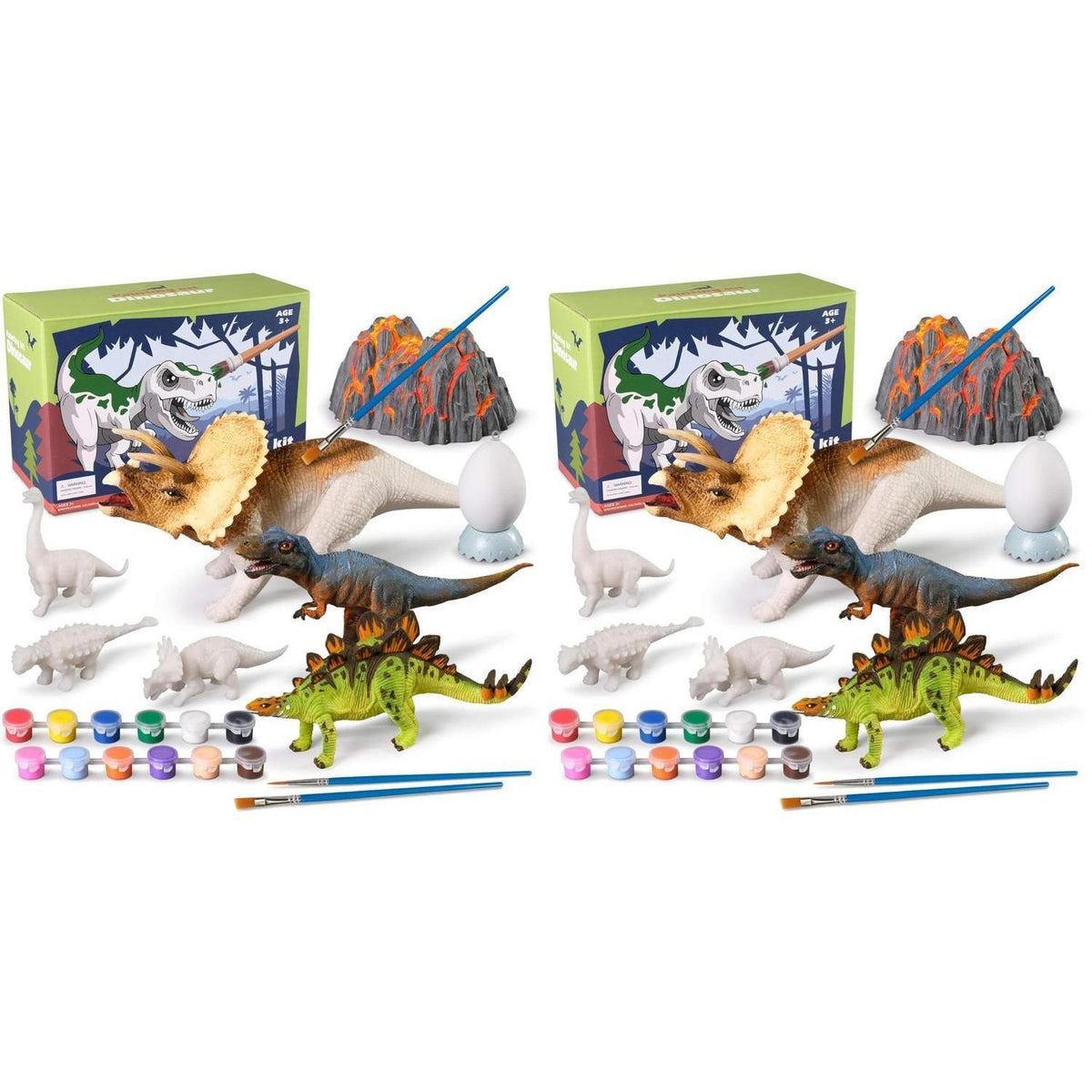3D Dinosaurier Malset für Kinder – Kreatives Geschenk (2er Pack)