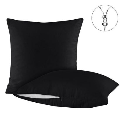 Baumwoll Bettwäsche Set Schwarz 135x200 cm - 2tlg.