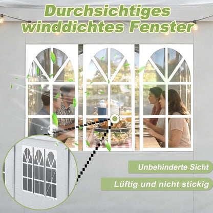3x6m Partyzelt mit Seitenteilen – Gartenpavillon Grau