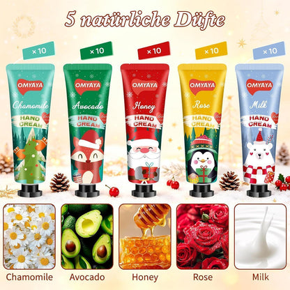 Handcreme Mini Set 50er Pack Weihnachten für Trockene Hände