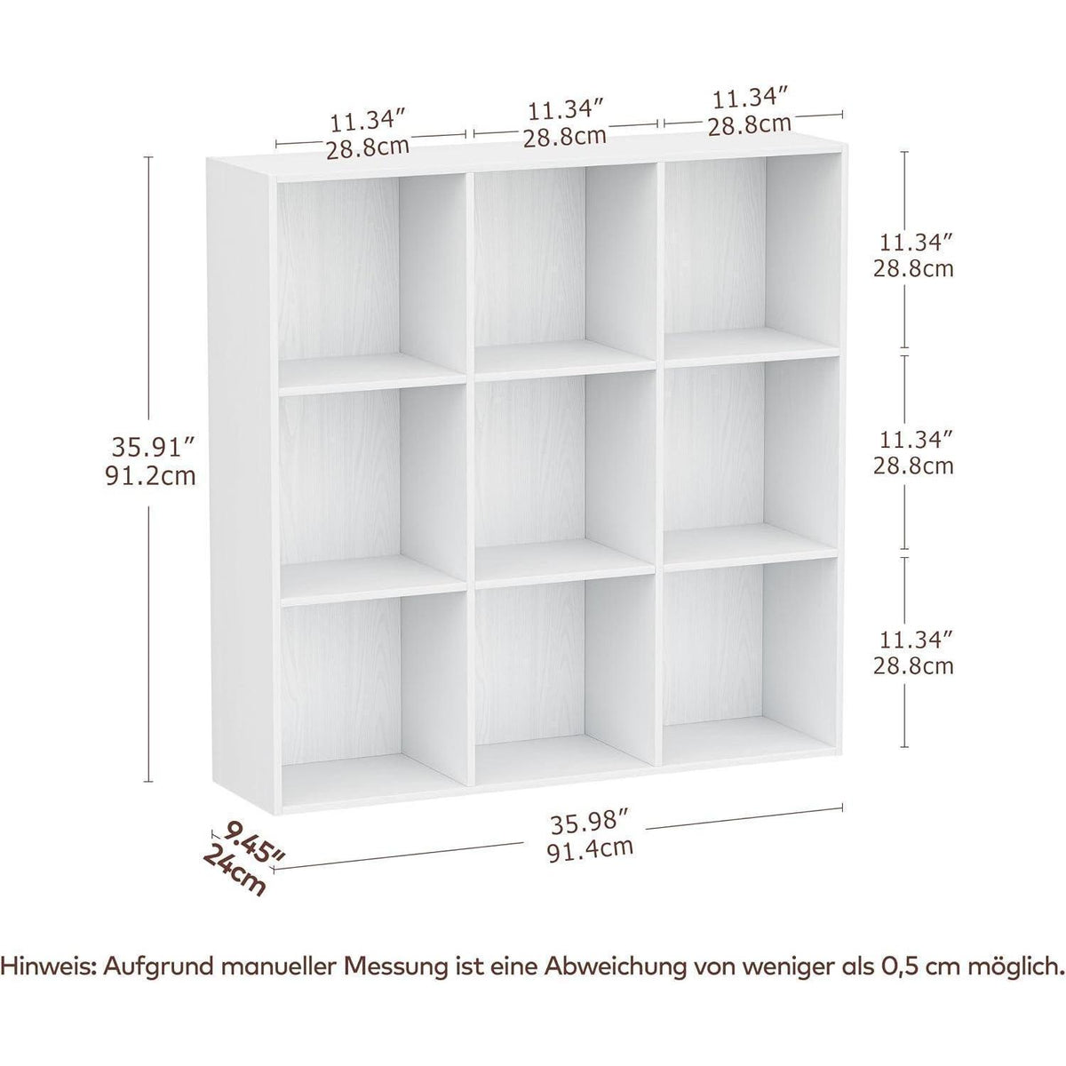 Würfelregal Holz 9 Fächer - Bücherregal & Raumteiler Weiß