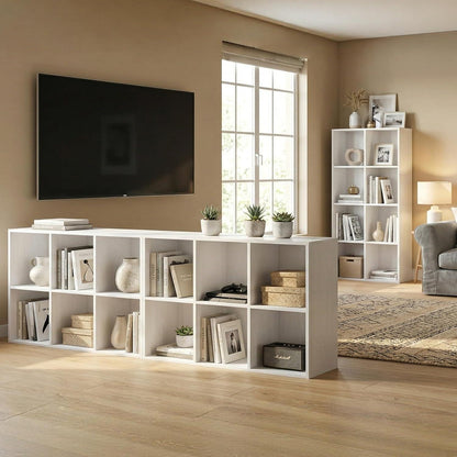 Würfelregal Holz 9 Fächer - Bücherregal & Raumteiler Weiß