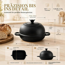 Gusseisen Dutch Oven Schwarz 4.7L Brotbacken & Schmoren