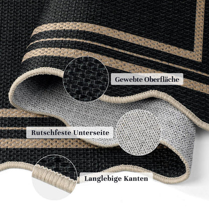 Jute-Optik Teppichläufer 80x200 cm – Rutschfest & Waschbar