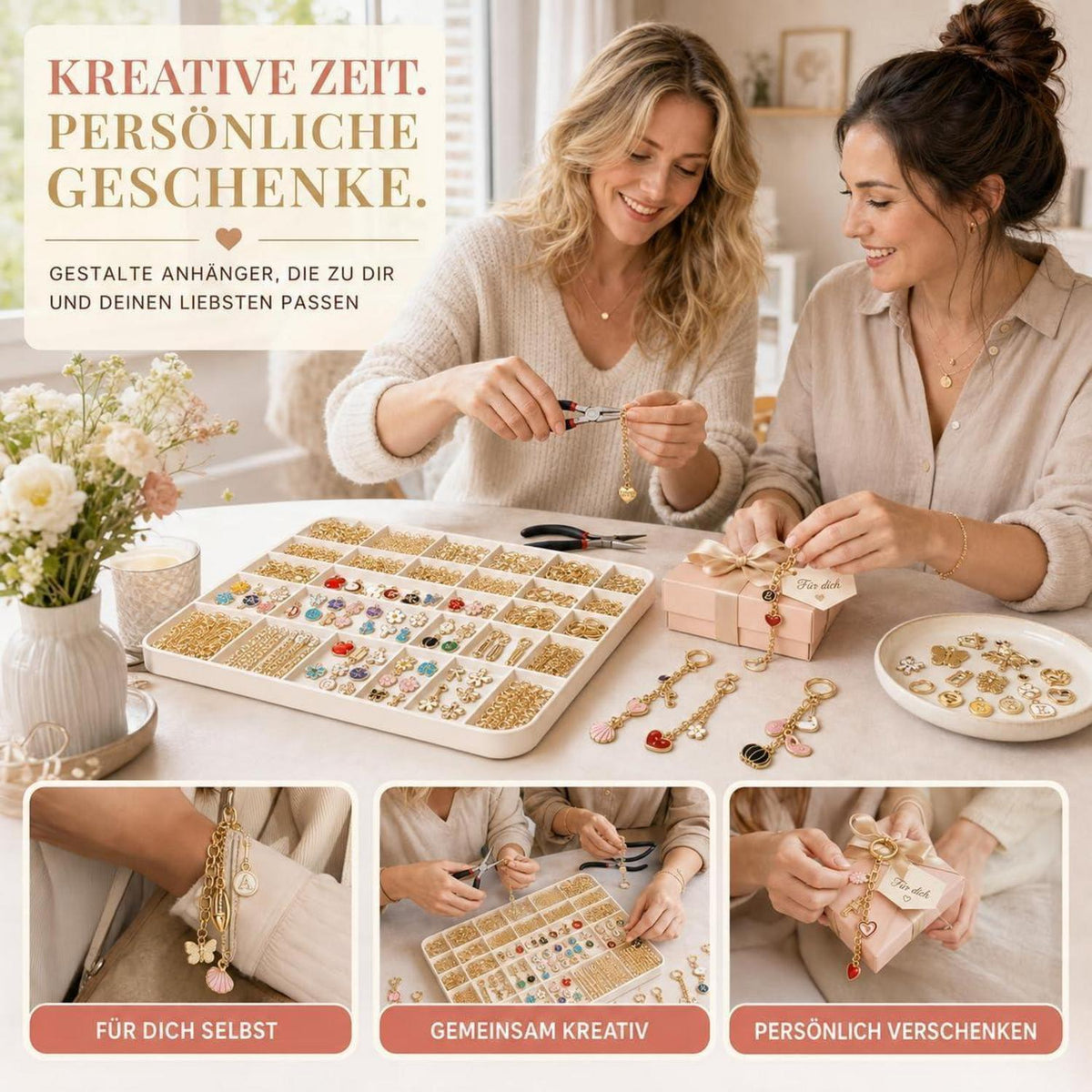 325-teiliges Schmuck Selber Machen Set für Schlüsselanhänger & Taschen