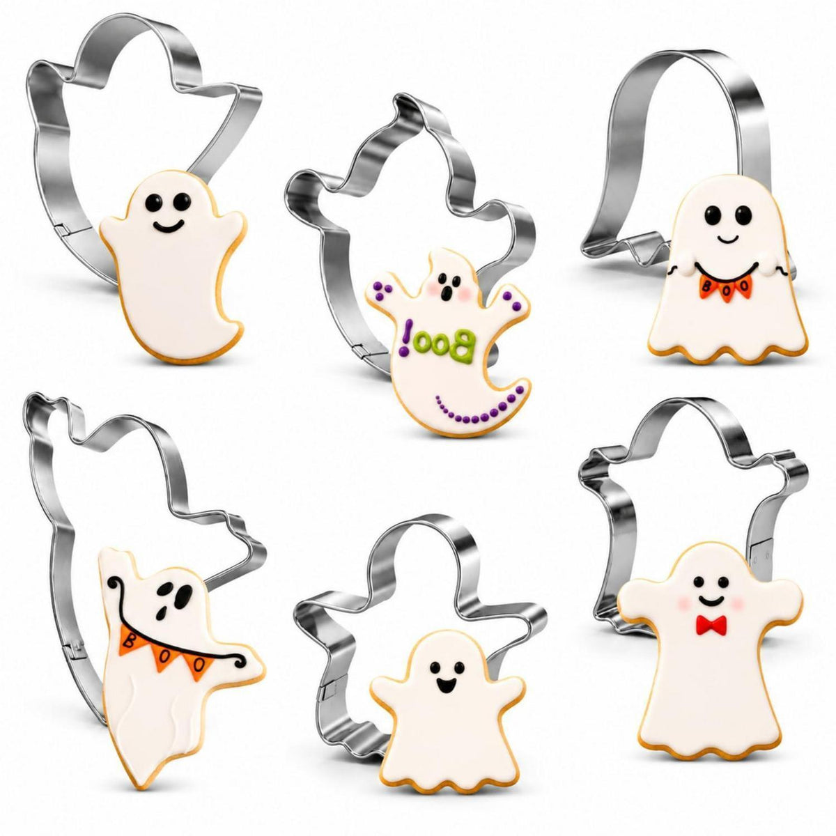Geister Ausstechformen 6-teilig Edelstahl Halloween Keksausstecher