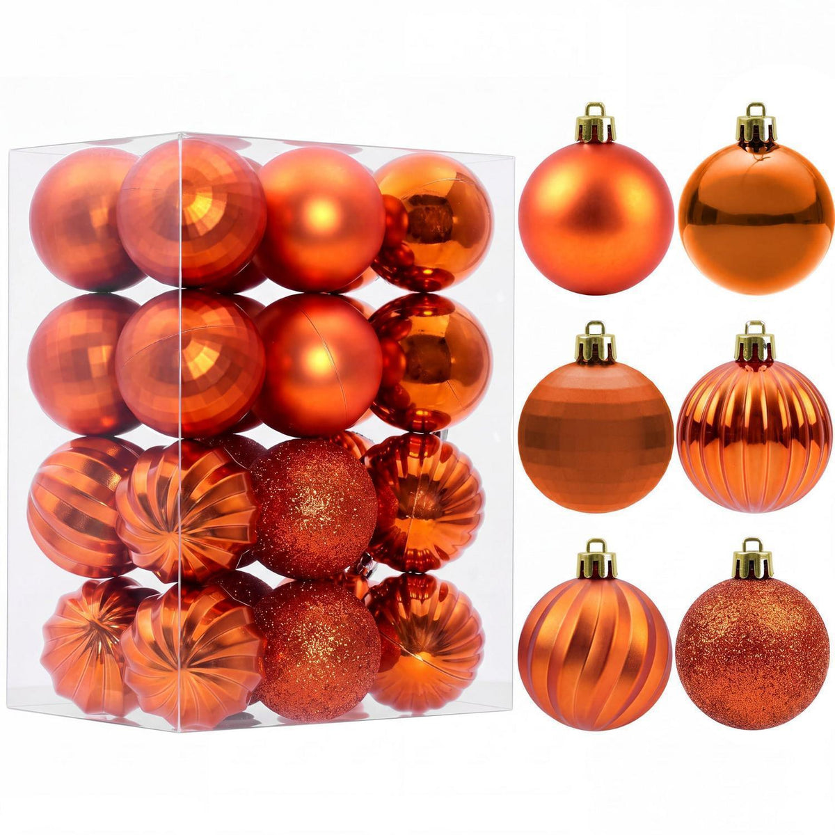 24 Weihnachtskugeln Set, 4cm, Bruchsicher & Dekorativ