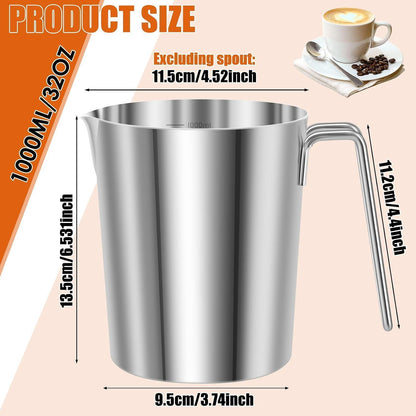 1L Edelstahl Messbecher mit Ausgießlippe & Skala