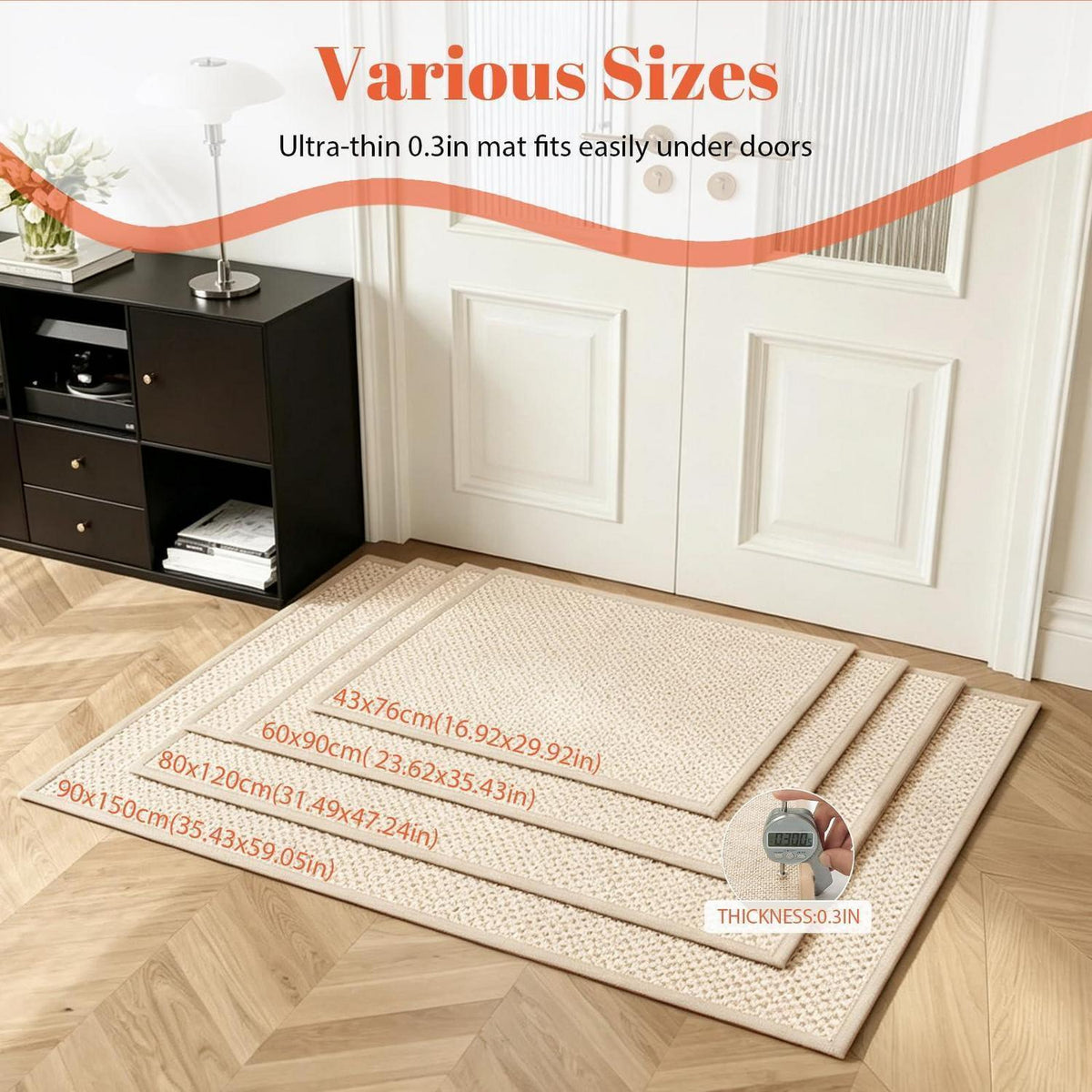 Fußmatte Innen beige 80x120cm – Rutschfest & Waschbar