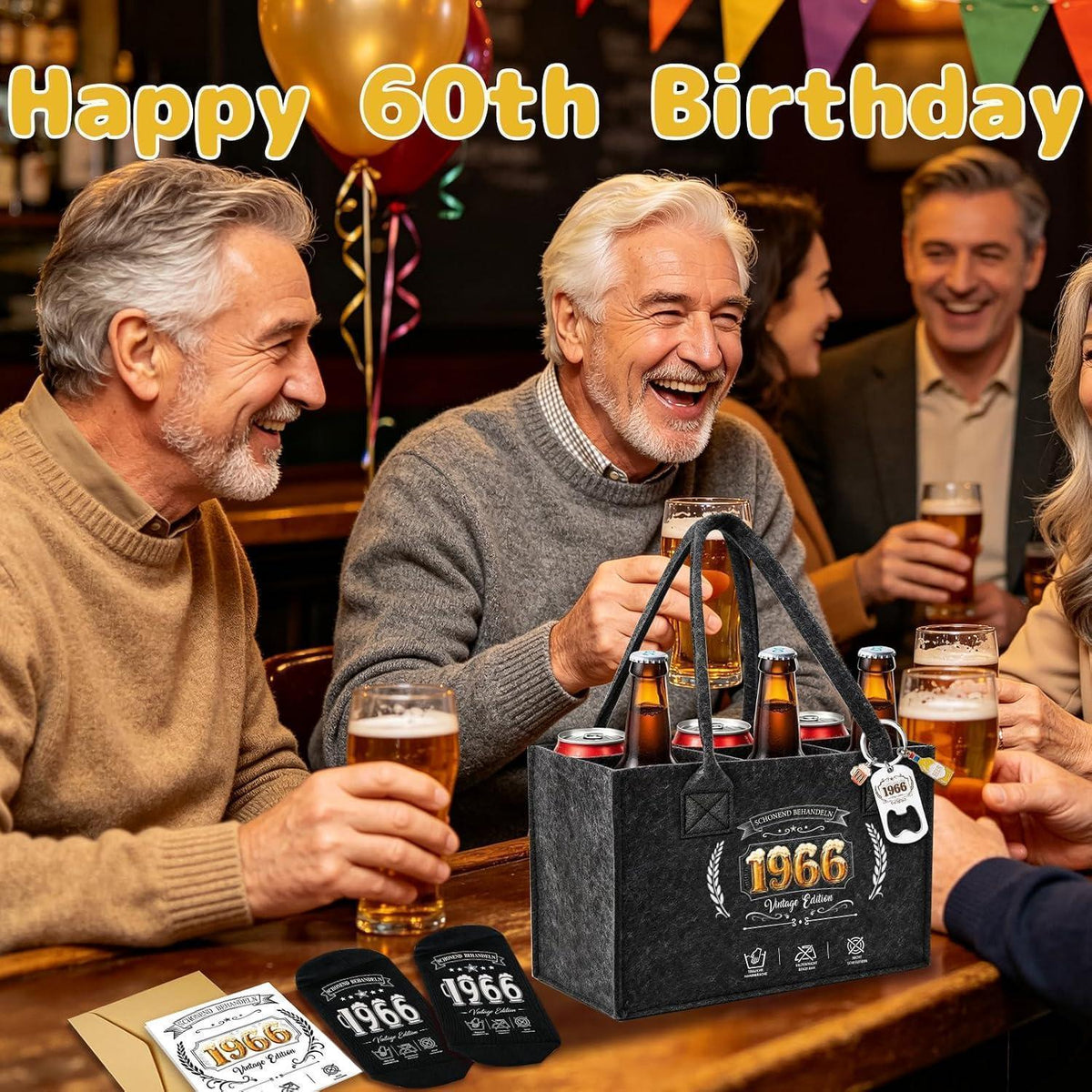 Männerhandtasche Bier Geschenkset zum 60. Geburtstag