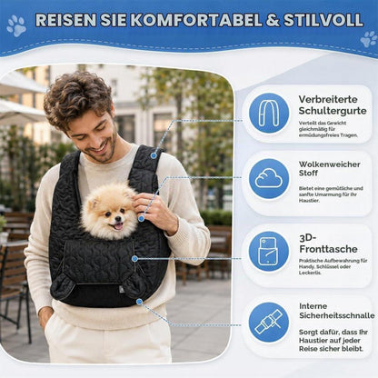 Hundetragetasche bis 10kg – Freihändig & Verstellbar