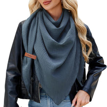 Musselin Dreiecksschal Damen Baumwolle Blau 190x80cm