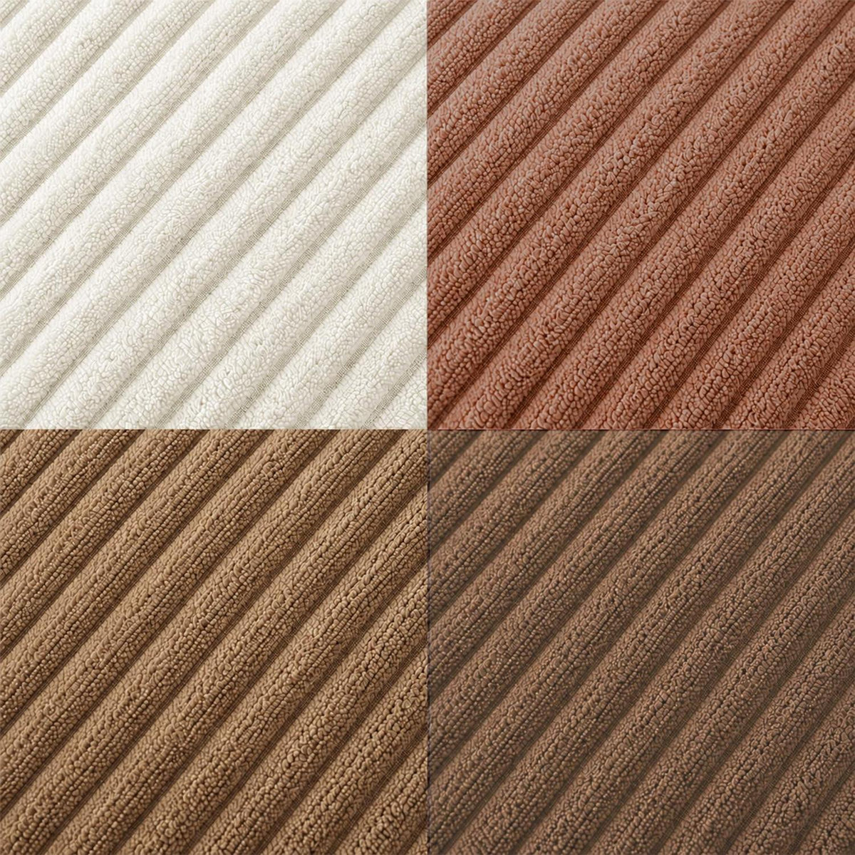 Kordsamt Kissenbezüge 50x50 cm, 4er Set, Braun, Gestreift