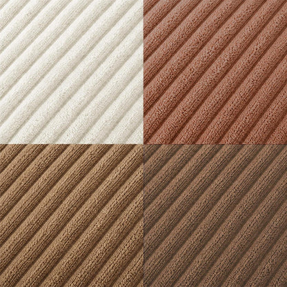 Kordsamt Kissenbezüge 4er Set 45x45 cm Brown Gestreift