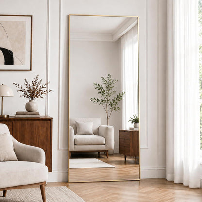 Großer Ganzkörperspiegel 171x76cm – Stand- & Wandspiegel Gold