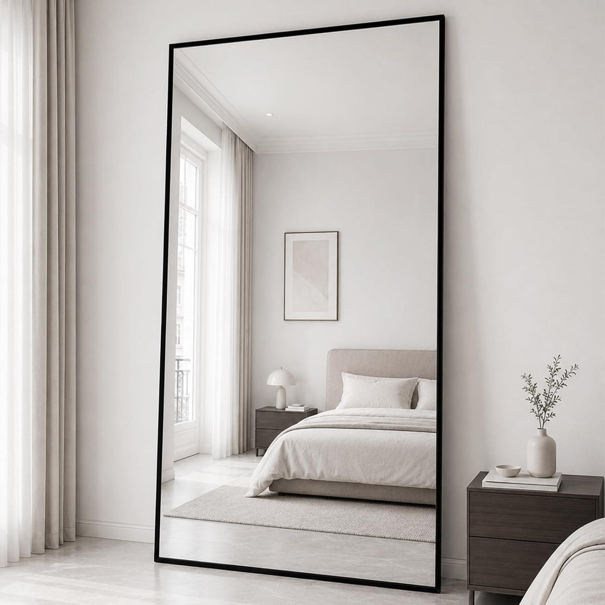 Ganzkörperspiegel 218x102cm – Stand- & Wandspiegel mit Aluminiumrahmen