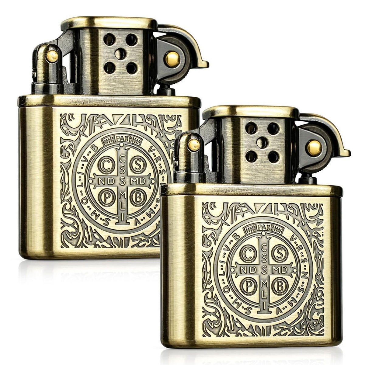 2x Vintage Benzinfeuerzeug Metall – Windfest & Nachfüllbar