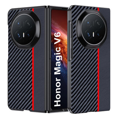 Honor Magic V6 Hülle: Wasserdicht, Stoßfest & Carbonfaser Rot/Schwarz