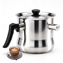 Doppelwandiger Milchtopf Edelstahl 1,5L mit Deckel & Pfeife