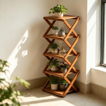 Klappbares Schuhregal Holz, Schmal & Platzsparend (Braun)