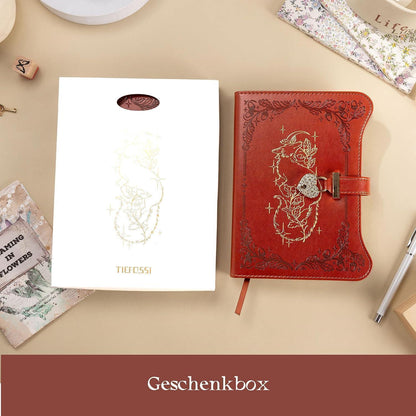 Notizbuch mit Schloss & Schlüssel – Vintage Fuchs Design A5