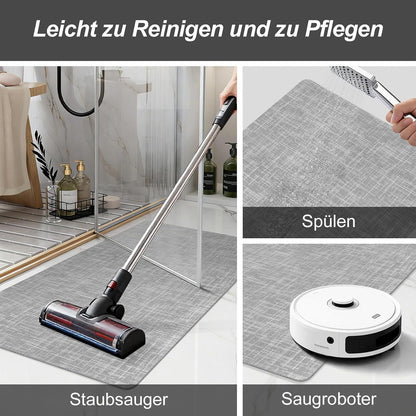 Rutschfeste Badematte dunkelgrau 40x60 cm – Schnelltrocknend & Saugfähig