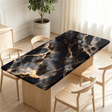 Elastische Tischdecke Rechteckig 160x90 cm – Schwarz Marmor