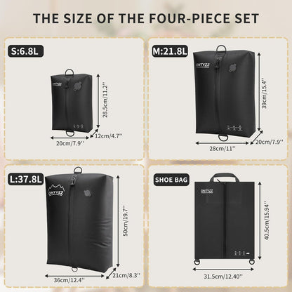 Koffer Organizer Set 5tlg. Compression Packwürfel Vakuumbeutel