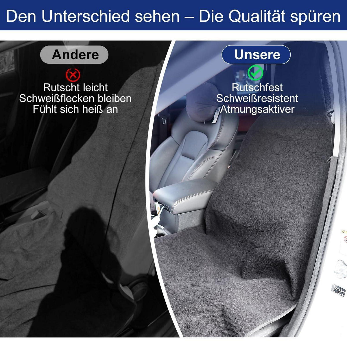 Wasserdichte Autositzbezüge 2er-Pack Schwarz