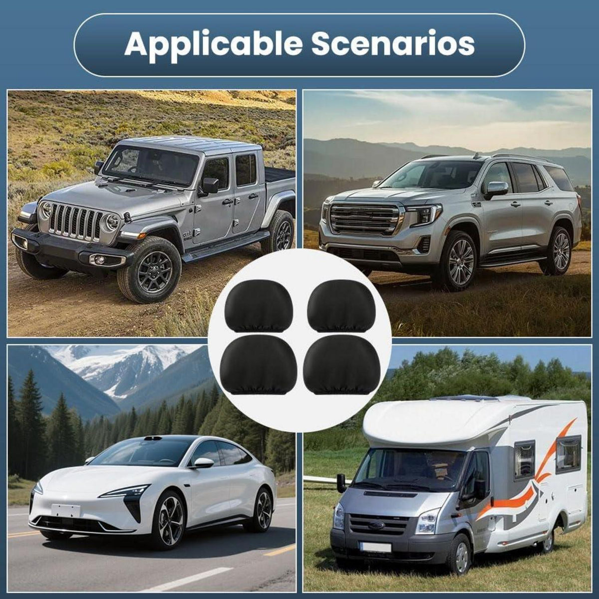 Kopfstützenbezüge Auto 4er Set – Universal & Elastisch