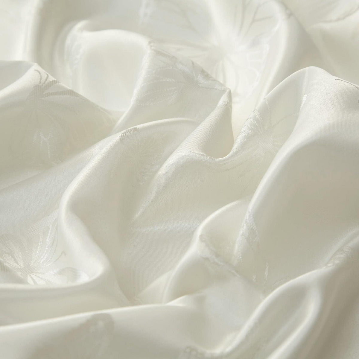 Satin Bettwäsche Set 135x200 Weiß Creme Schmetterling Jacquard