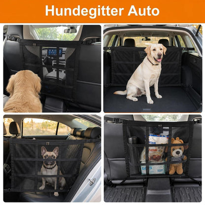Hundegitter Auto mit Tasche & Netz – 65x59cm Mittel