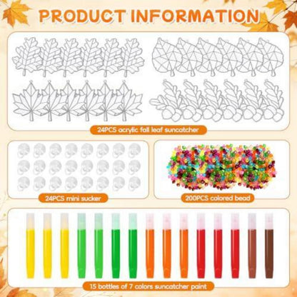 Herbst Kinder Bastelset Ahornblatt Fensterdeko zum Bemalen
