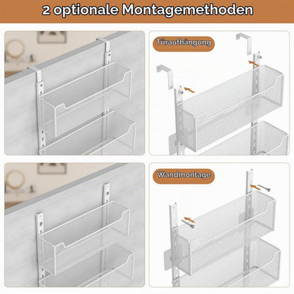 Über-Tür-Vorratsschrank-Organizer 8-stufig Weiß