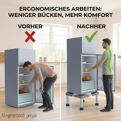 Höhenverstellbarer Kühlschrank-Waschmaschinen Sockel Grau 42-65cm