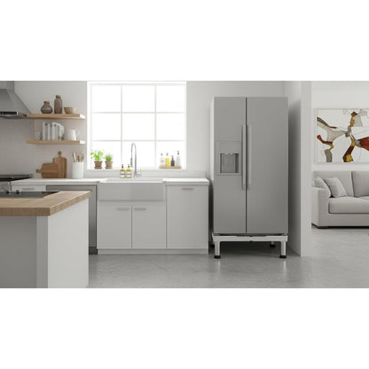 Höhenverstellbarer Kühlschrank-Unterbau | Weiß, 300kg Traglast