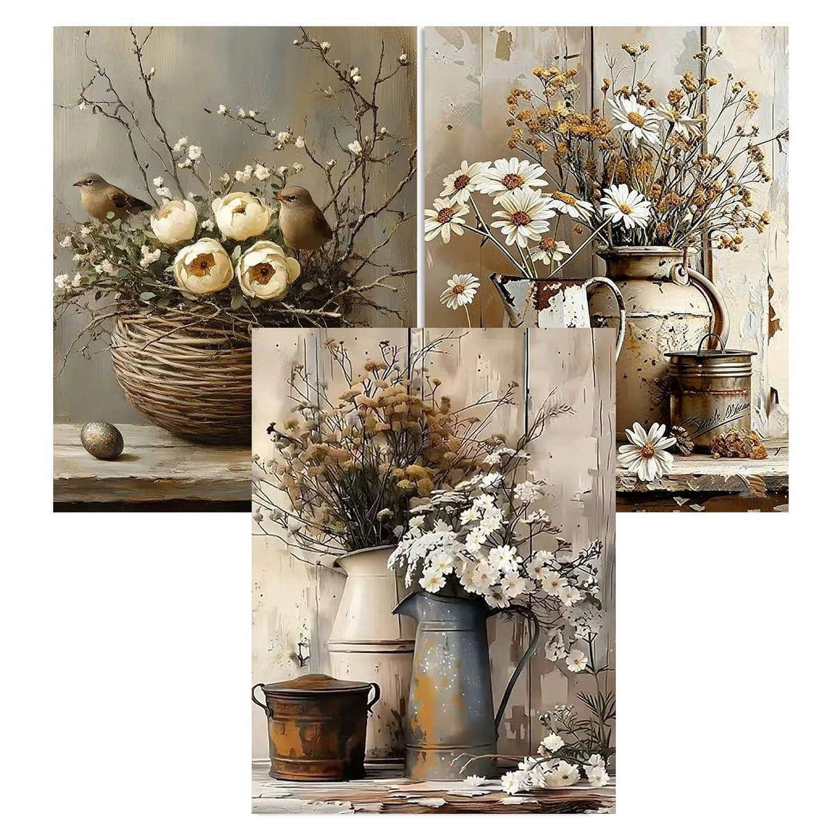 3x 5D Diamant Painting Set für Erwachsene – DIY Mosaik Bausatz