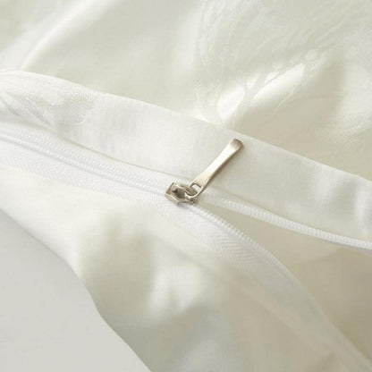 Satin Bettwäsche Set 220x240cm Beige mit Kissenbezügen